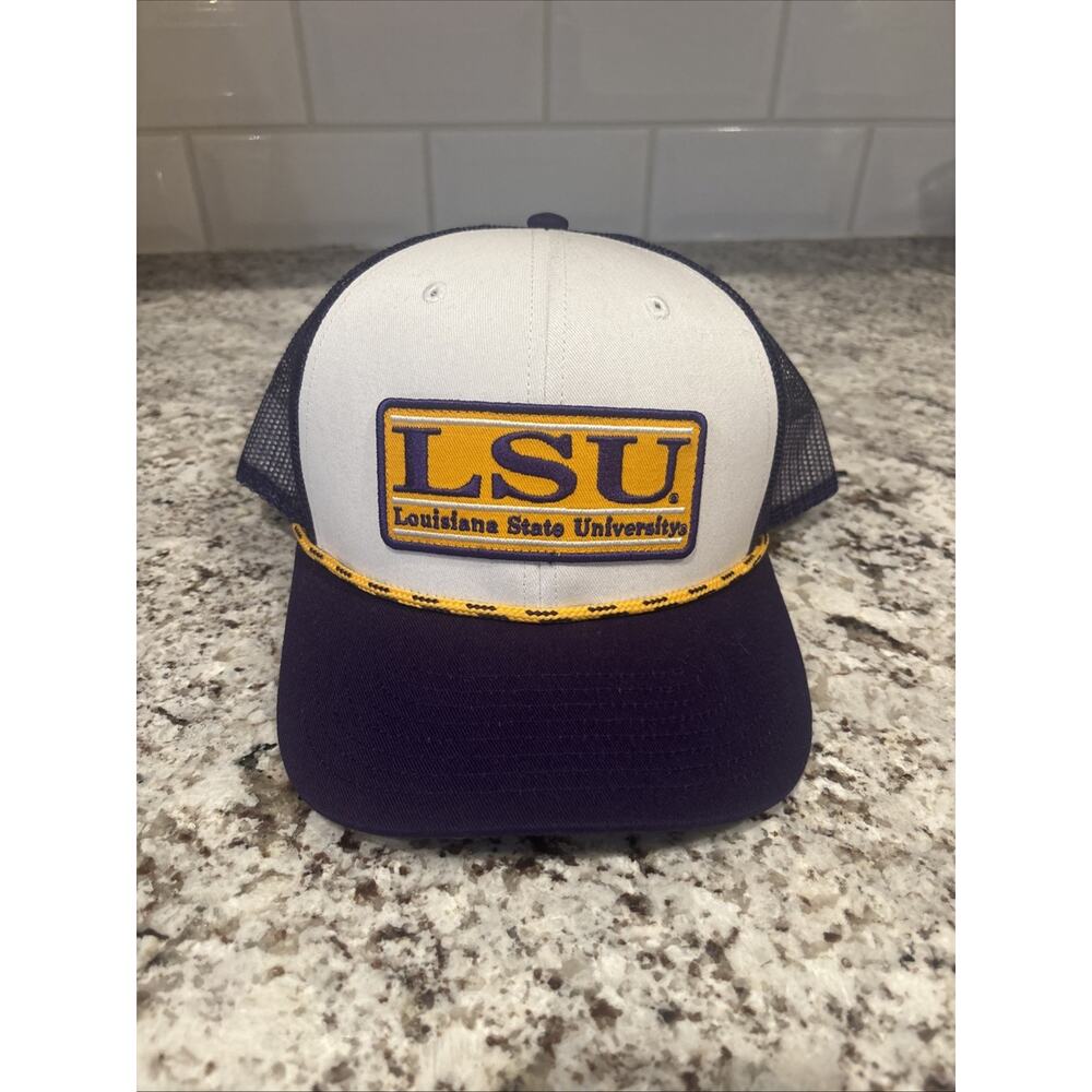 LSU Louisiana State University The Game Rope Trucker Hat Purple Gold Mesh Cap